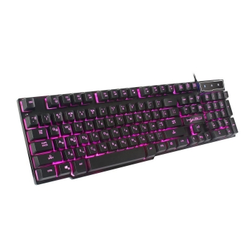 

R8 Russian + English Design Three-Color Backlit Mechanical Keyboard, Black