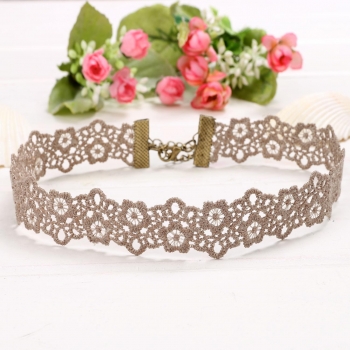 

Retro Jewelry Gothic Style Floral Crochet Lace Choker Necklace