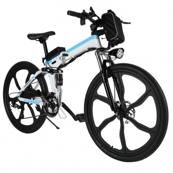 

White ANCHEER 26inch 21 Speed Foldable E-Bike, Ship free to EU, Multicolor
