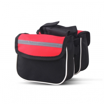 

Red Gray Bicycle Front Frame Waterproof Mobile Phone Pannier Tube Bag