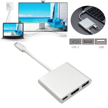 

Type C USB 4K HD Multimedia Interface USB3.0 Adapter 3 in 1 Hub Charger Cable