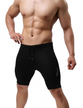 

Black Men Five Point Sport Running Short Leggings, Multicolor