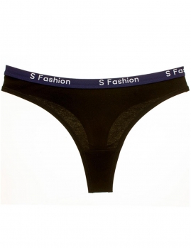 

Black Women Low Waist Lingerie Panties Cotton Spandex Breathable Thong Underwear, Multicolor