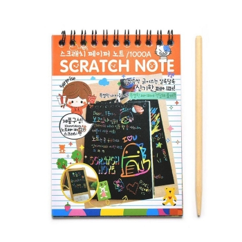 

New Creative Mini Scraping Color DIY Coil Graffiti Essay Notebook with Pen