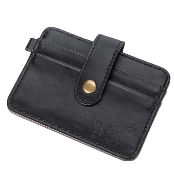 

Black Mens Synthetic Leather ID Credit Card Holder, Multicolor