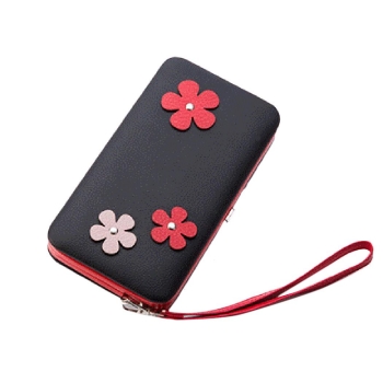 

Black Women Patchwork Floral Coin Money Wallet, Multicolor
