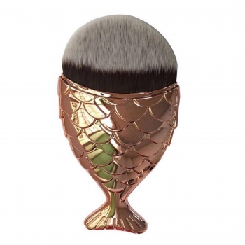 

Rose golden Mermaid Shape Glitter Makeup Powder Blush Brushes, Multicolor