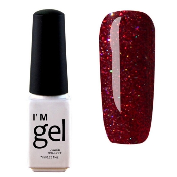 

Gel Nail Polish UV"LED Soak Off Shinny Glitter Coat 7ml, Multicolor