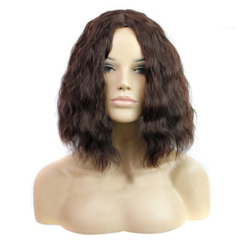 

New Women Fashion Casual Middle Short Curly Wigs High Temperature Silk Make Up Wig