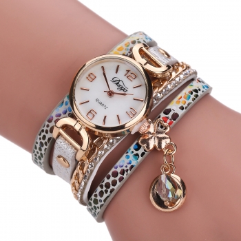 

Fashion Casual Artificial Leather Band Round Dial Quartz Watch For Woman, Multicolor