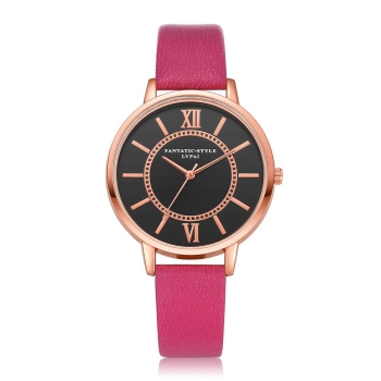 

Fashion Casual Artificial Leather Band Round Dial Quartz Watch For Women, Multicolor