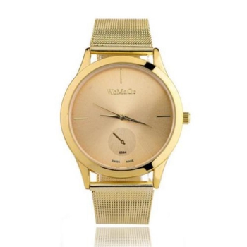 

Gold Round Alloy Analog Buckle Quartz Battery Watch, Multicolor