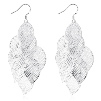 

Women Hollow Out Multi Leaf Dangle Earrings