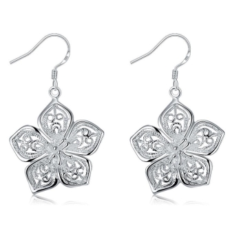

Women Hollow Out Flower Hook Dangle Earrings