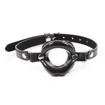 

Black Open Mouth Gag O-Ring Wrapped Adjustable Strap, Multicolor