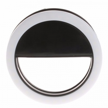 

Black Battery Powered Clip Selfie Ring Light for Phone Camera Photography Video, Multicolor