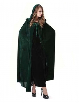 

Army green New Casual Unisex Women Men Halloween Costume Cosplay Hooded Solid Cloak, Multicolor