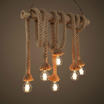 

Bedroom Diningroom Rope Light Vintage Style Single Heads Rope Pendant Lights