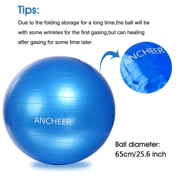 

ANCHEER 1000lbs Static Strength Exercise Stability Ball with Pump Blue