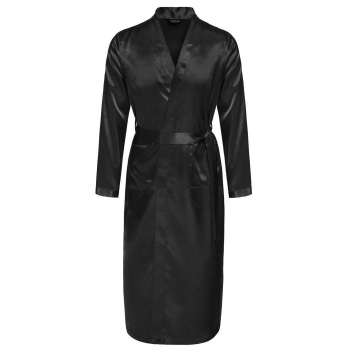 

Black Avidlove Men's Long Lightweight Satin Bathrobe Robe Sleepwear, Multicolor