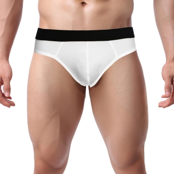 

Avidlove White Sexy Mens Buttocks Hollow-Out Thong Elastic Smooth Bikini Underwear G-string Swimwear, Multicolor