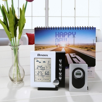 

Homdox Wireless Connection LCD Electronic Weather Station With Wireless Hygrometer