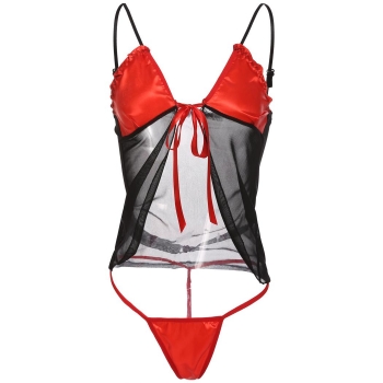 

Red Babydoll Night Dress + G-string Sexy Lingerie Set
