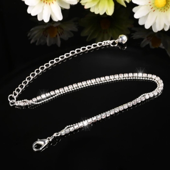 

New Fashion Women Crystal Chain Barefoot Sandal Beach Anklet Ankle Bracelet
