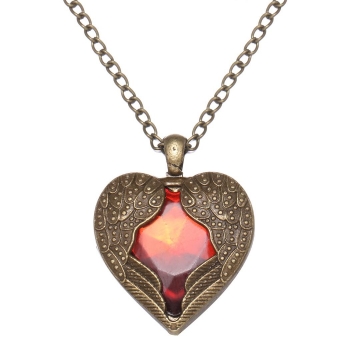 

Women Fashion Jewelry Retro Heart Shape Pendant Long Chain Necklace