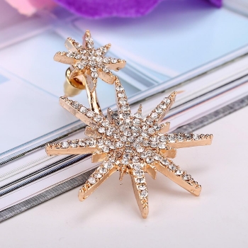 

Women Jewelry Rhinestone Dangle Gold Earrings Star Ear Stud
