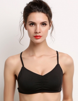 

Black Sexy Women Unique Cross Strap Tank Padded Cup Bralet Casual Clubwear Crop Tops, Multicolor